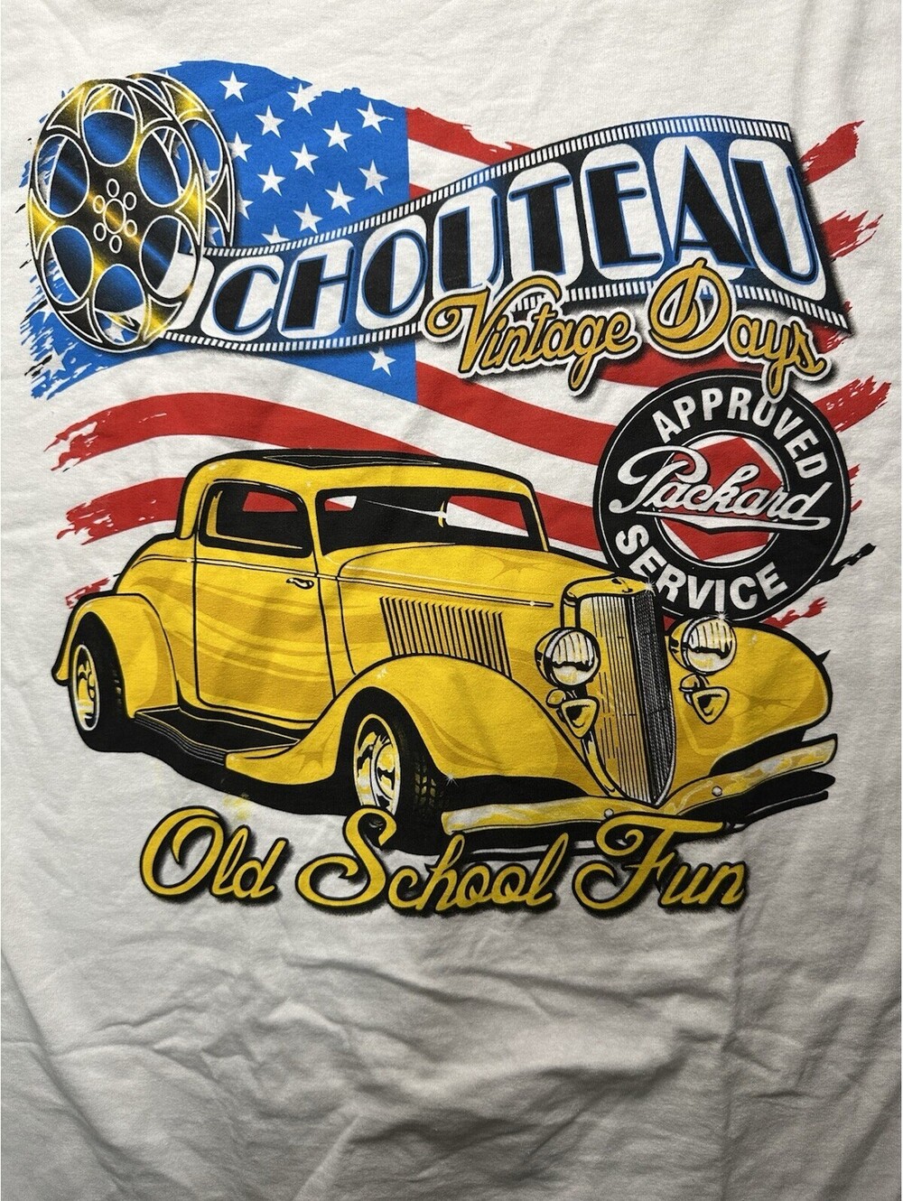 Vintage Days Car Show Tee Large Hot Rod Packard USA Graphic